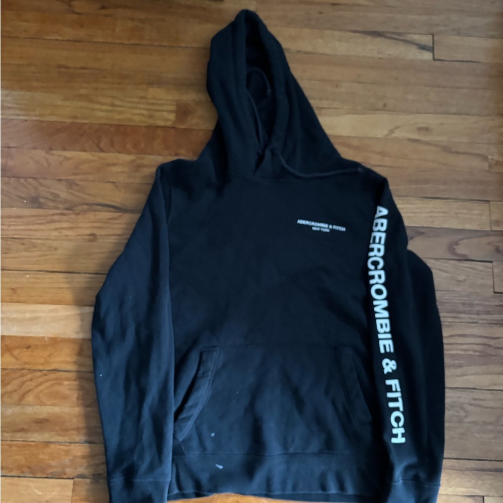 Abercrombie & Fitch Black Hoodie with Side Logo